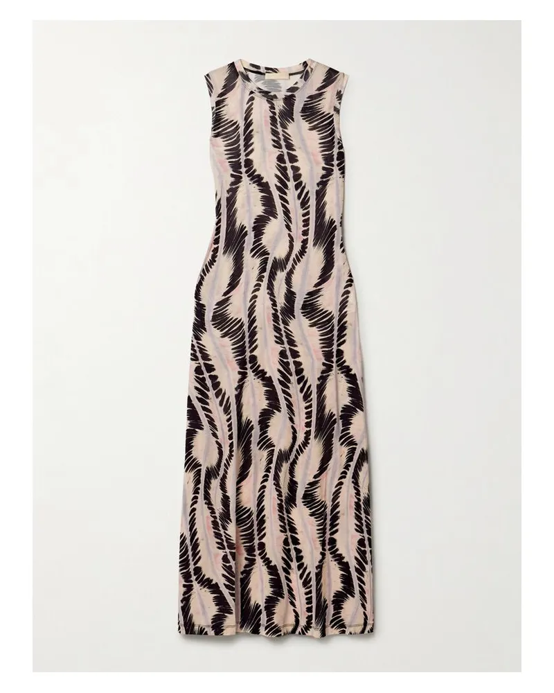 Ulla Johnson Orla Midikleid Aus Bedrucktem Lyocell-jersey - Neutral Neutral