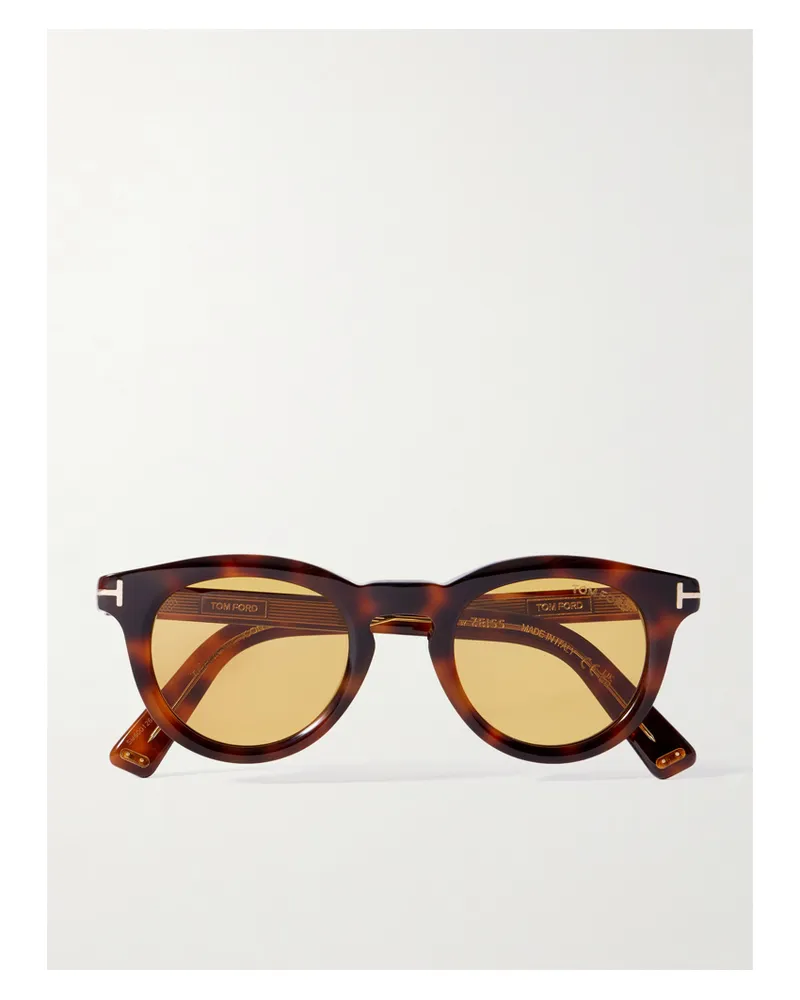 Tom Ford Icon Sonnenbrille Mit Rundem Rahmen Aus Azetat In Hornoptik Horn