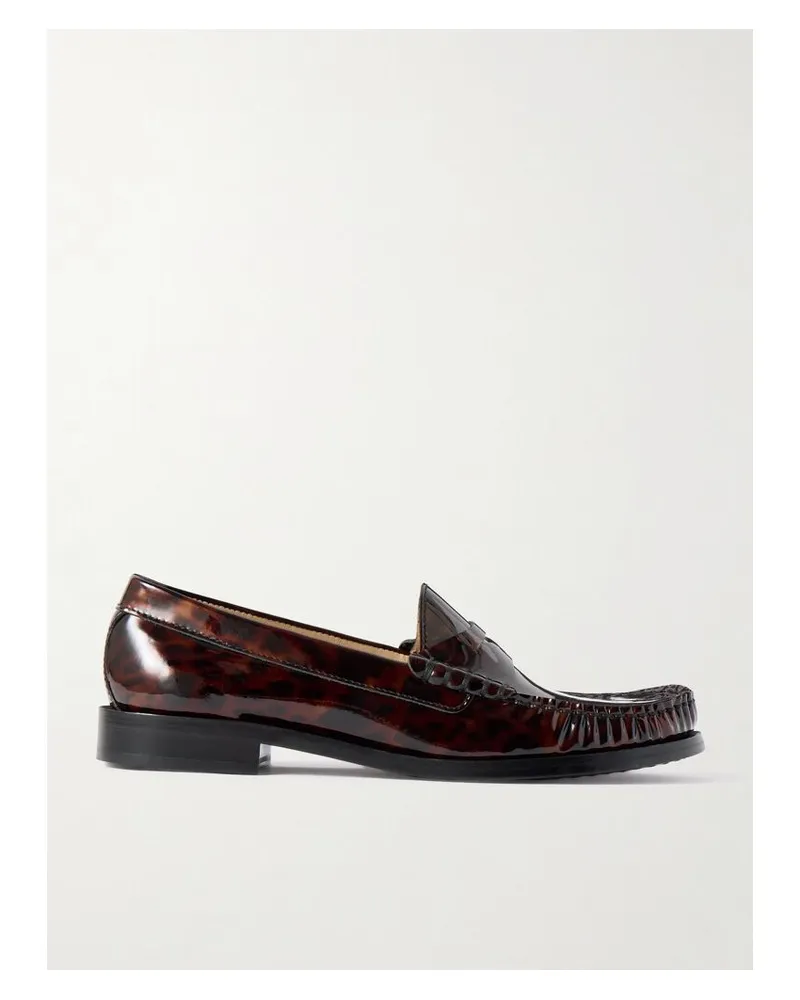 Stuart Weitzman Lottie Loafers Aus Lackleder In Hornoptik Horn