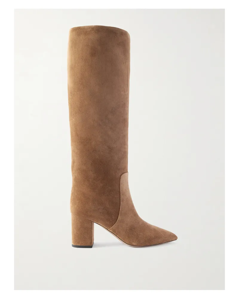 Paris Texas Anja Suede Knee Boots - Brown Brown