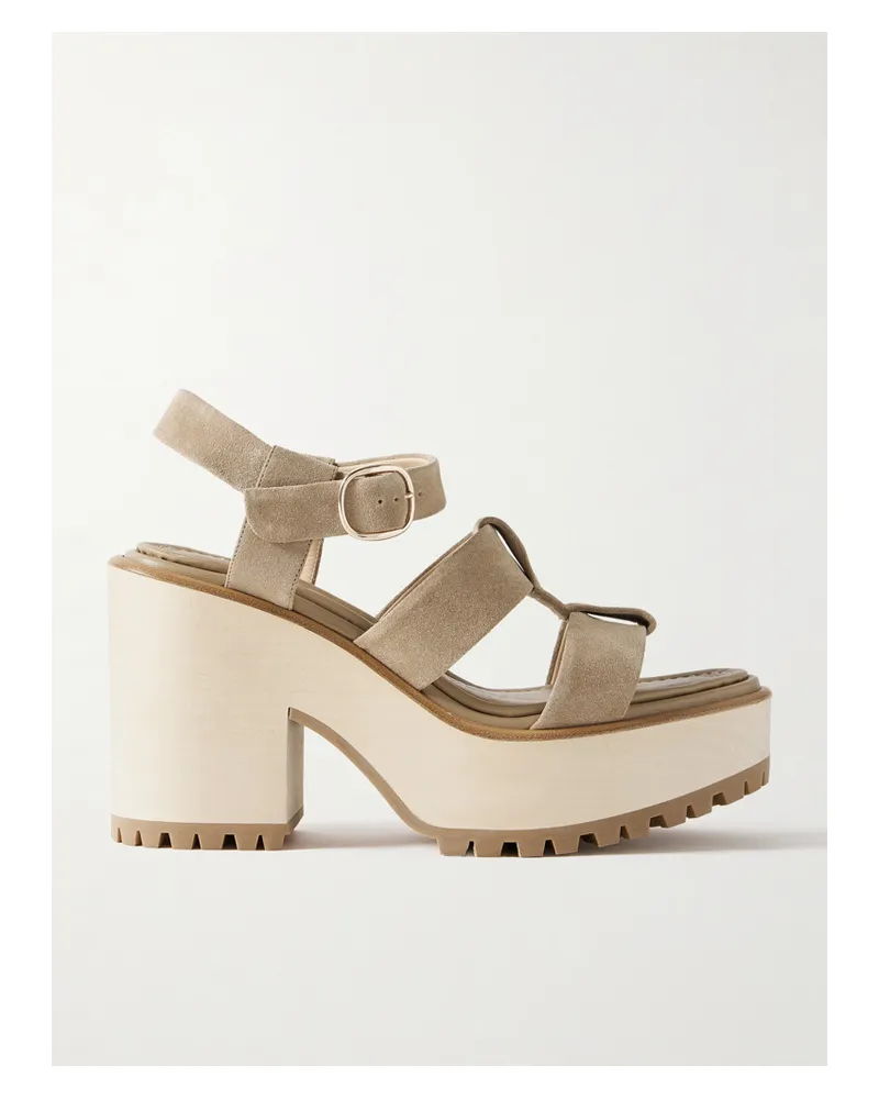 Gabriela Hearst Hera Plateausandalen Aus Veloursleder - Braun Braun
