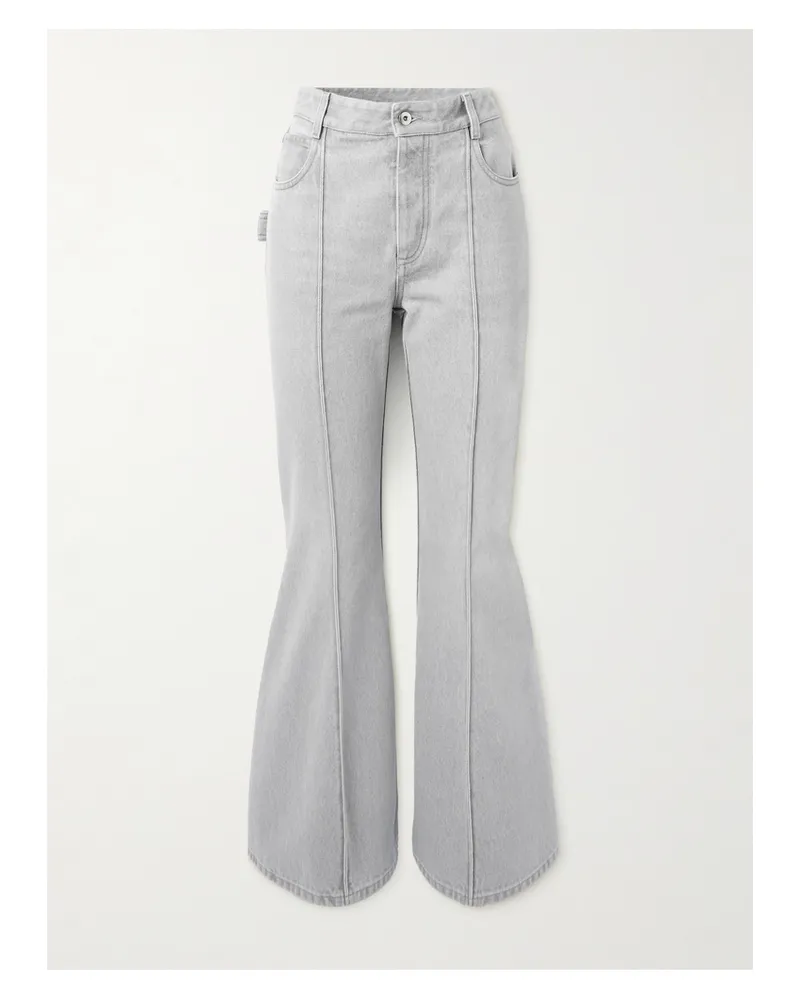 Bottega Veneta Cropped High-rise Flared Jeans - Gray Gray