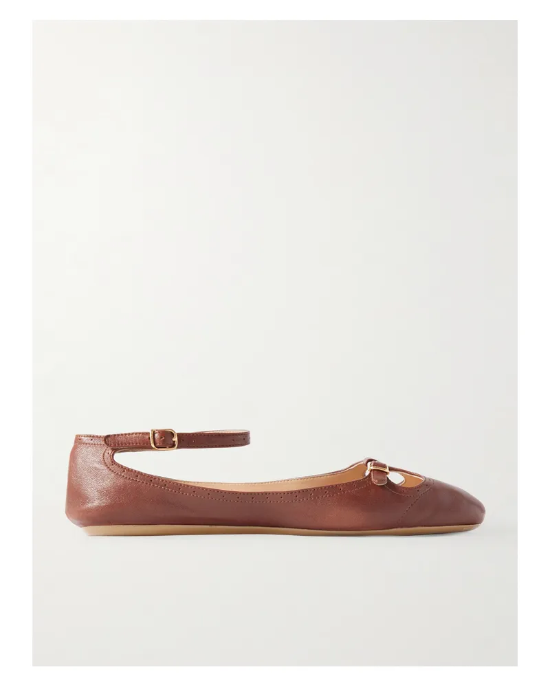 Chloé Misty Flache Schuhe Aus Lasergeschnittenem Leder - Braun Braun