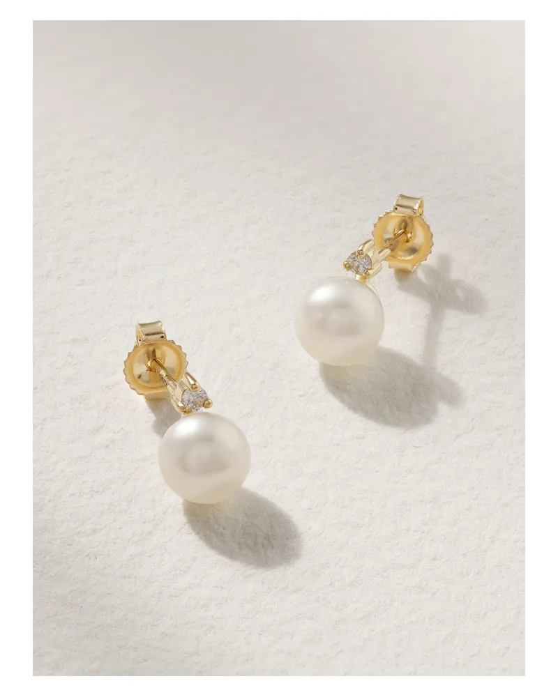 MIZUKI Sea Of Beauty Ohrstecker Aus 14 Karat Gold Mit Perlen Und Diamanten Gold