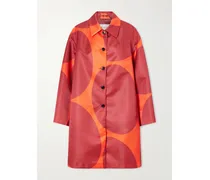 Polka-dot Duchesse Satin Coat - Red