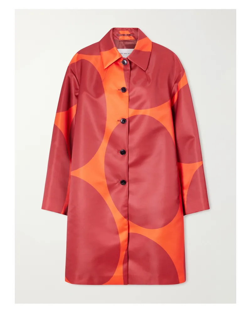 Dries van Noten Polka-dot Duchesse Satin Coat - Red Red