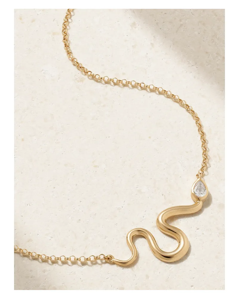 L’Atelier Nawbar Boa Kette Aus 18 Karat Gold Mit Diamanten Gold