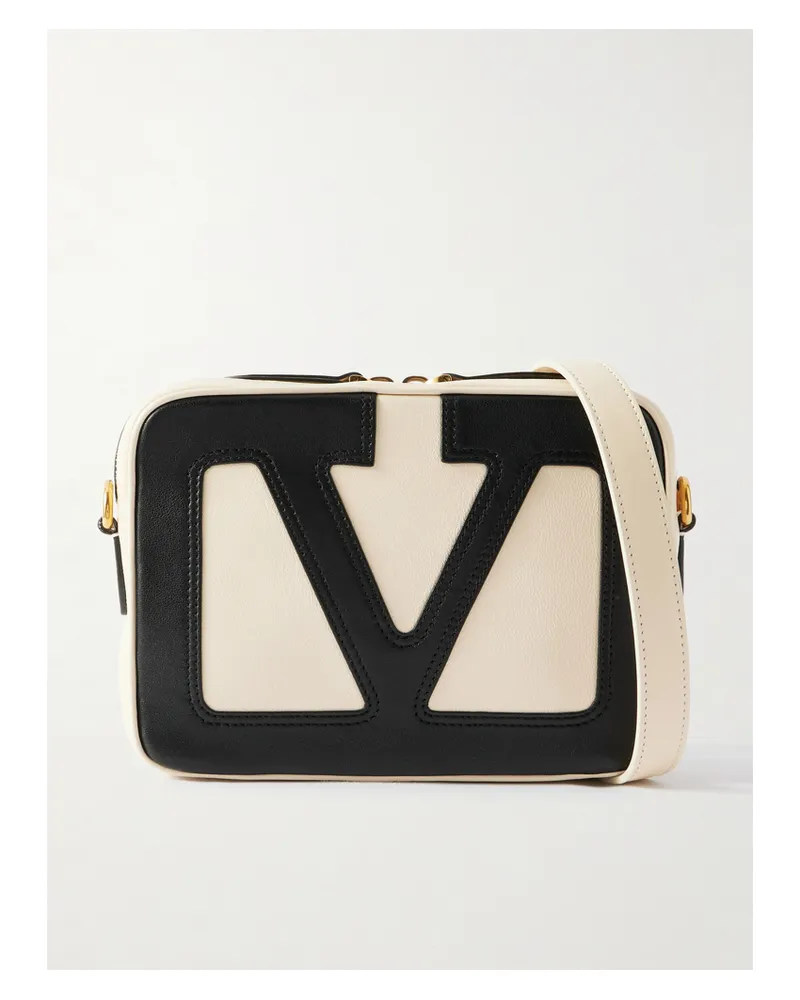 Valentino Garavani Viva Superstar Zweifarbige Schultertasche Aus Leder - Wollweiß Wollweiß