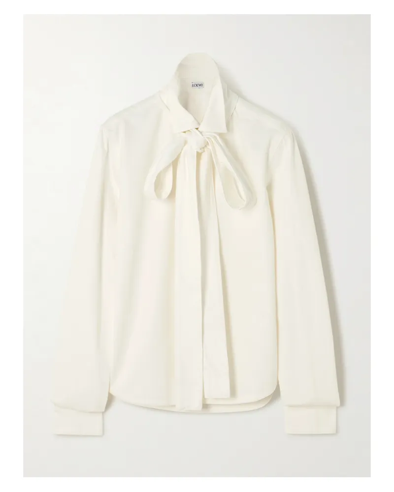 Loewe Schluppenbluse Aus Baumwoll-twill - Weiß Weiß
