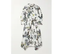 Midi-hemdblusenkleid aus Bedrucktem Seiden-twill