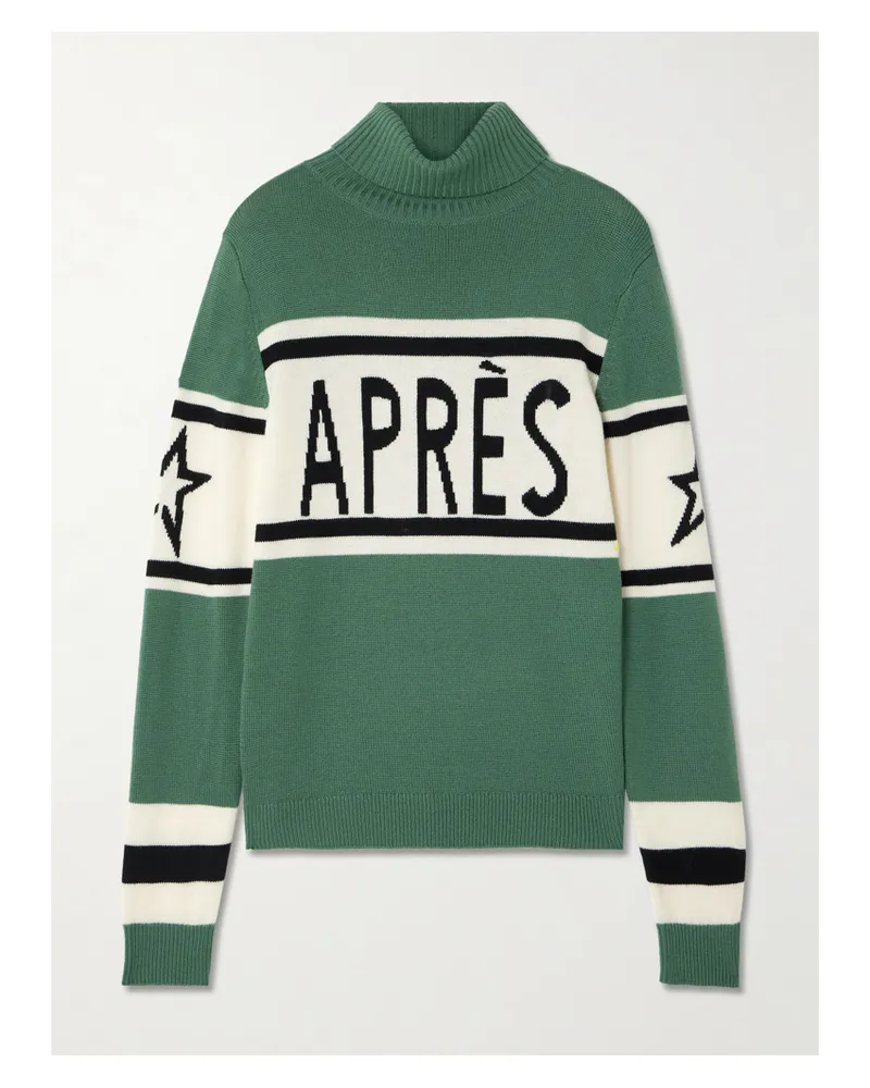 Perfect Moment Schild Rollkragenpullover Aus Merinowolle Mit Intarsienmotiv - Grün Grün