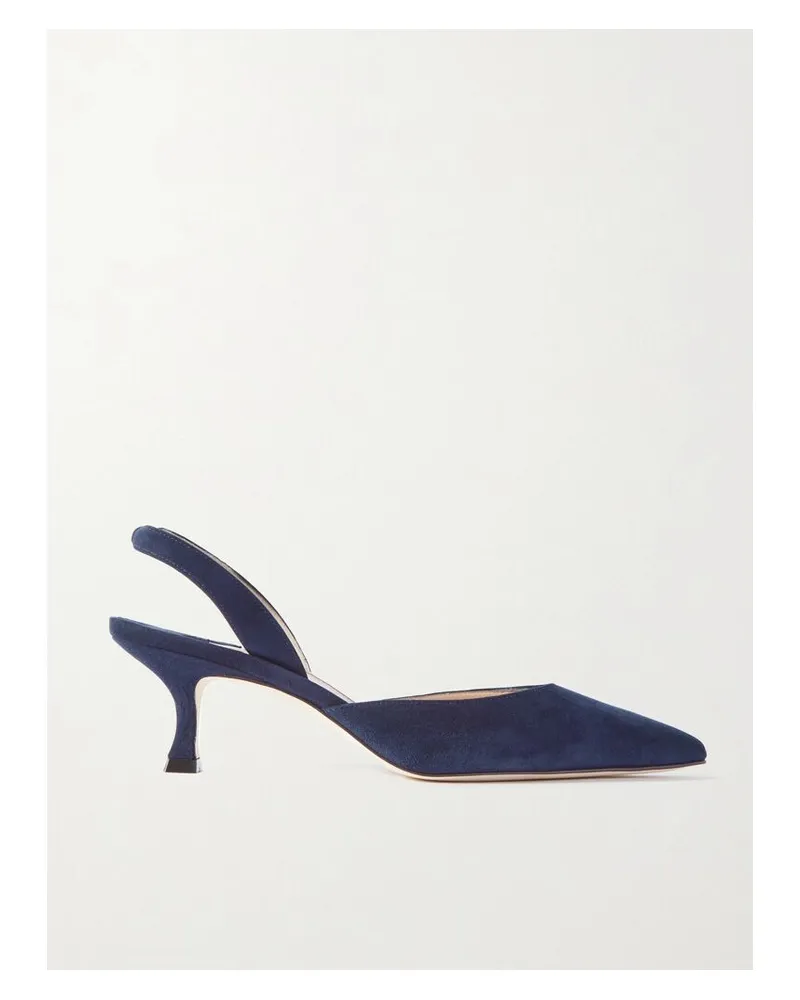 Manolo Blahnik Carolyne 50 Slingback-pumps Aus Veloursleder - Blau Blau