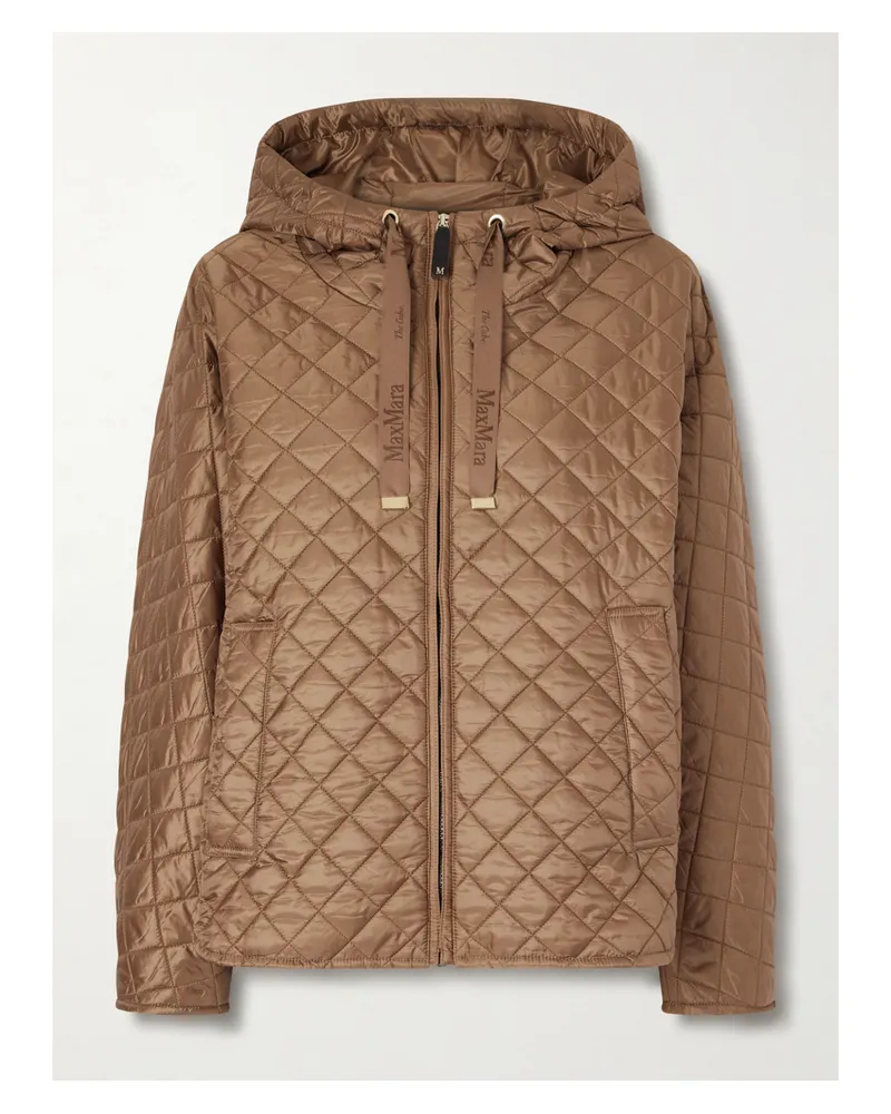 Max Mara Wattierte Jacke Aus Gestepptem Shell - Braun Braun