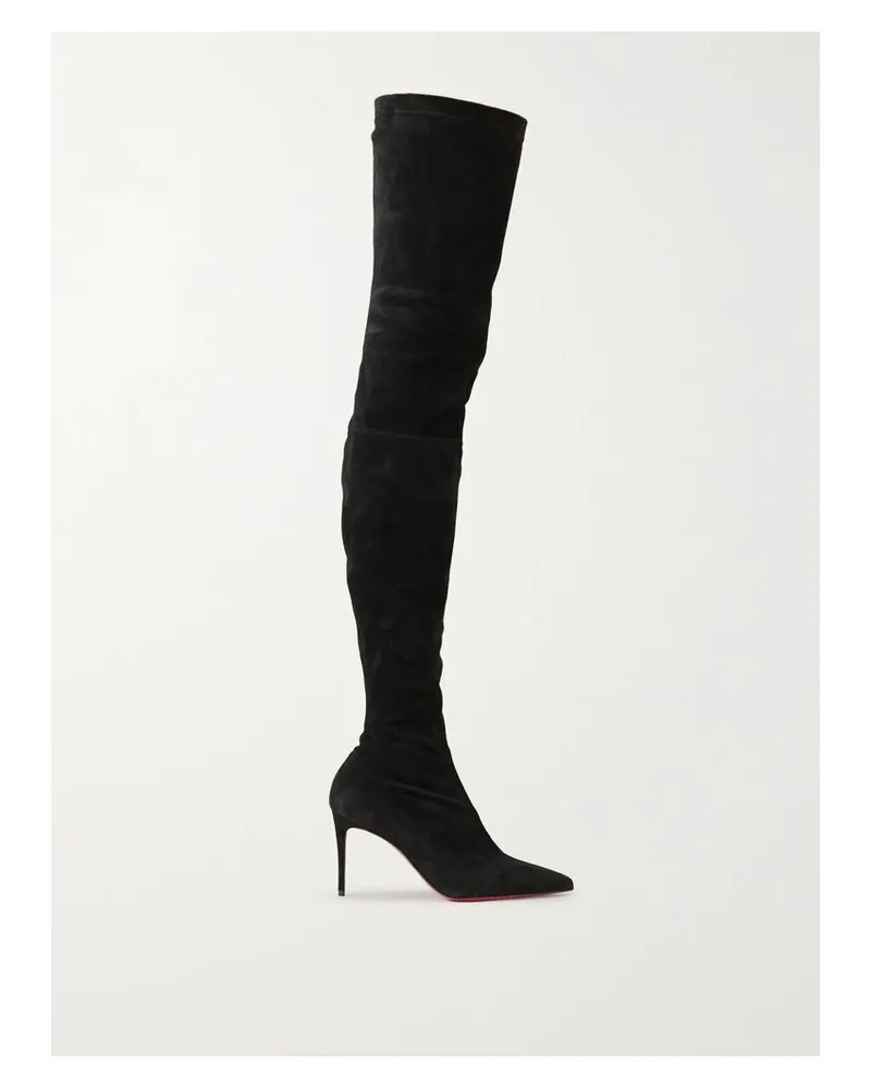 Christian Louboutin Kate Botta 85 Overknees Aus Veloursleder - Schwarz Schwarz