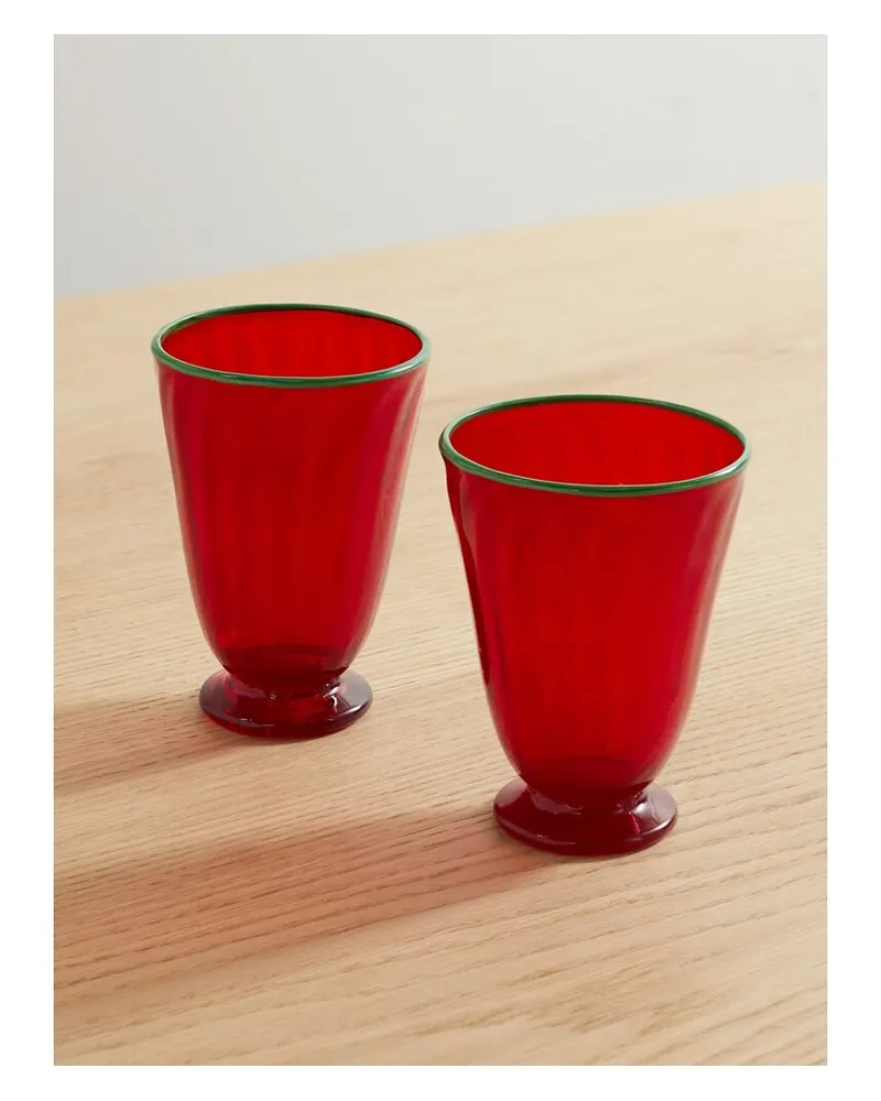 La DoubleJ Rainbow Set Aus Zwei Bechern Aus Muranoglas - Rot Rot