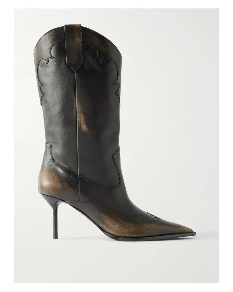 Paris Texas Lidia Stiefel Aus Leder Mit Stickereien - Schwarz Schwarz