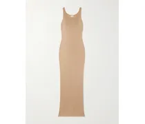 Ribbed-knit Maxi Dress - Neutrals