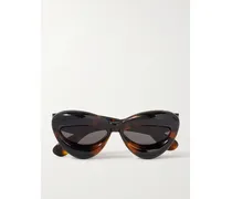Inflated Sonnenbrille Mit Cat-eye-rahmen Aus Azetat In Hornoptik - Braun