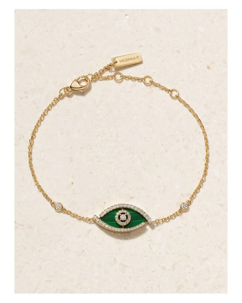 Messika Lucky Eye Armband Aus 18 Karat Gold Mit Malachit Und Diamanten Gold