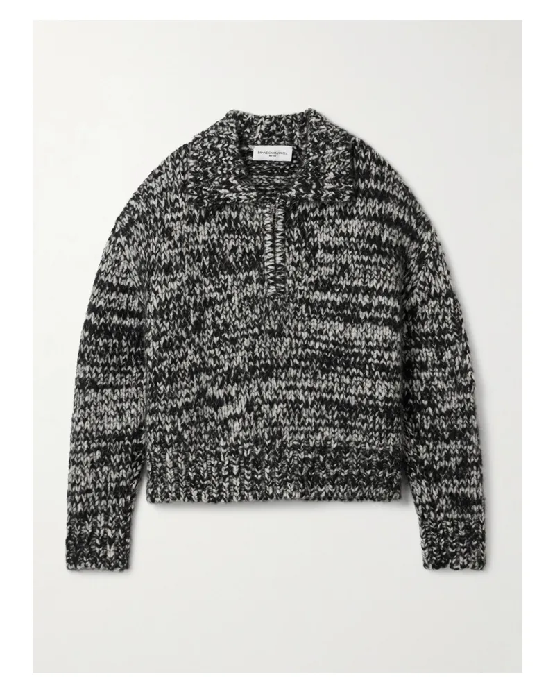 Brandon Maxwell The Posie Pullover Aus Einer Kaschmir-seidenmischung In Space-dye-optik - Grau Grau
