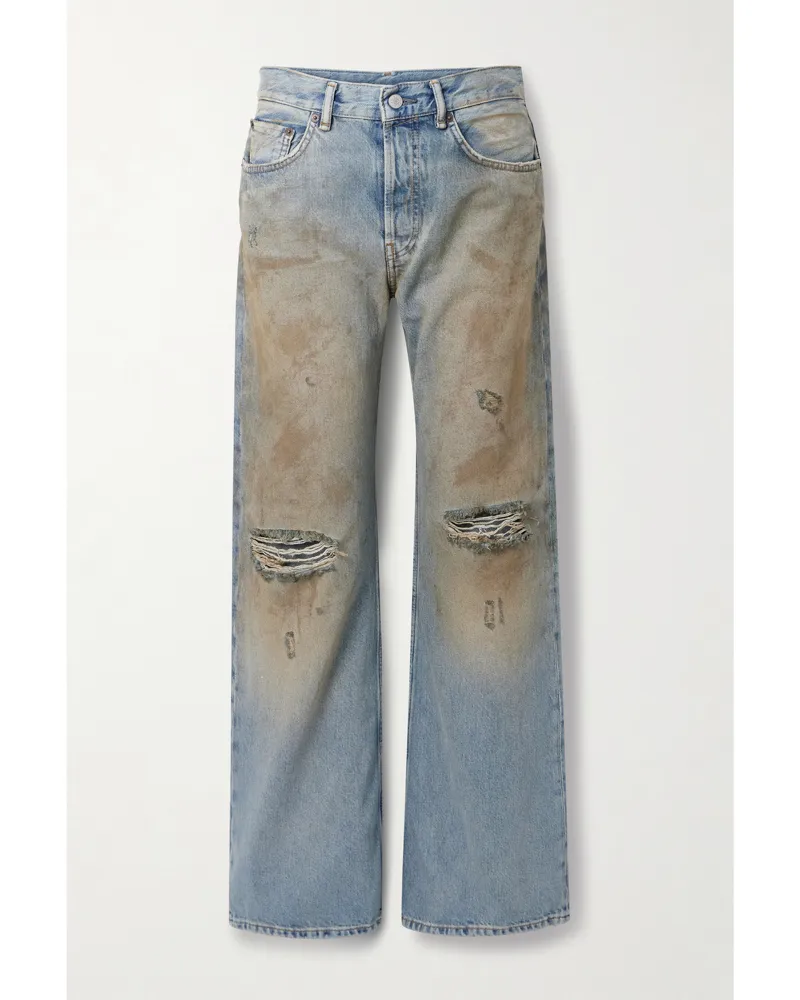 Acne Studios 2021 Jeans Aus Bio-denim In Distressed-optik - Blau Blau