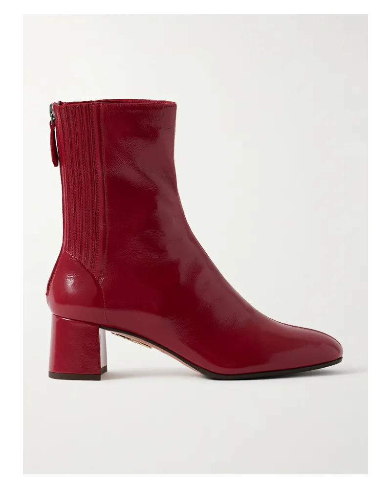 Aquazzura Saint Honoré 35 Ankle Boots Aus Glanzleder - Pink Pink