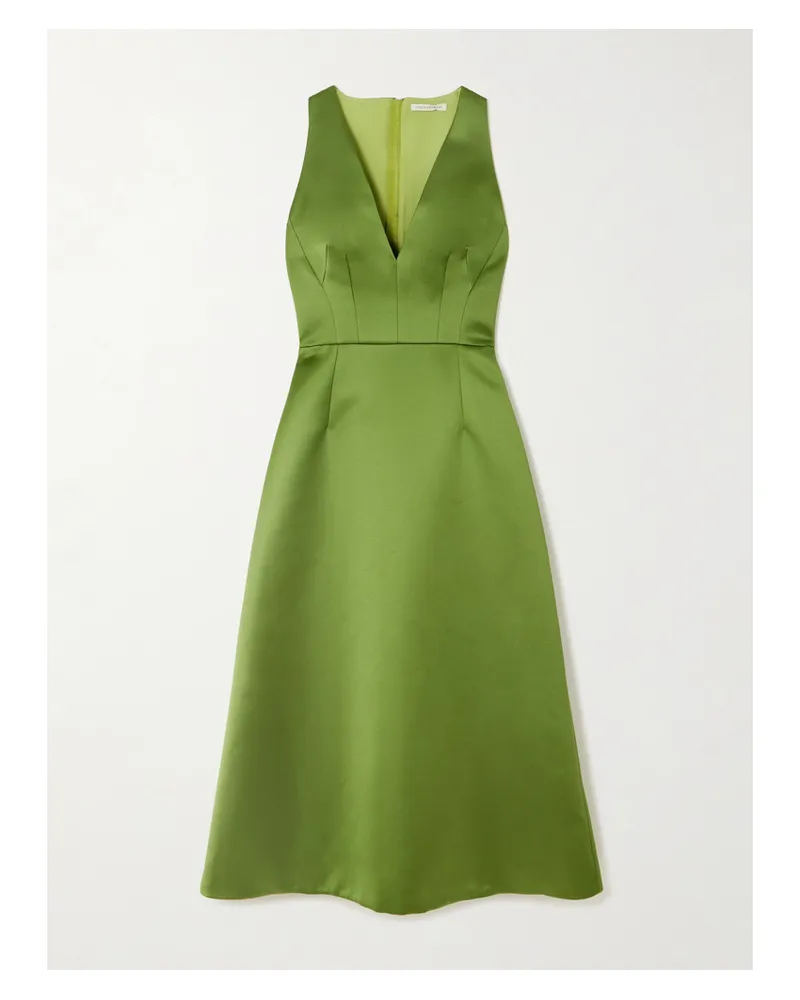 EMILIA WICKSTEAD Adonica Maxikleid Aus Duchesse-satin Mit Cut-out - Grün Grün