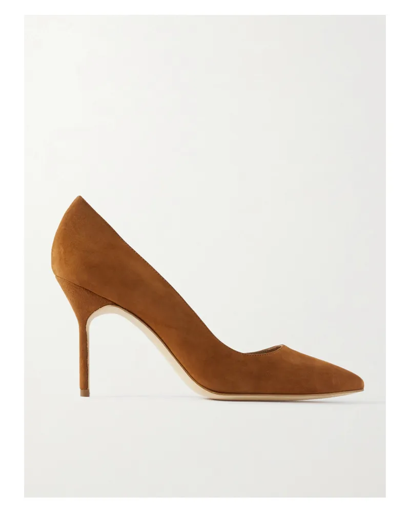 Manolo Blahnik Bb 90 Suede Pumps - Brown Brown