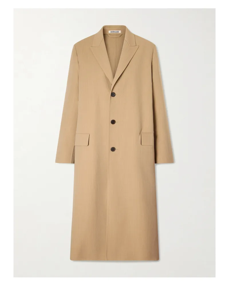 AURALEE Mantel Aus Gabardine Aus Einer Wollmischung - Neutral Neutral