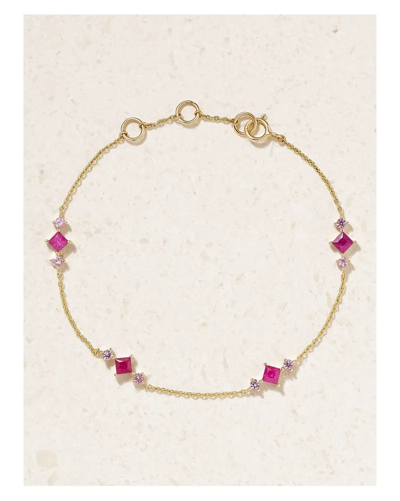 Stone & Strand Pink Power Princess Armband Aus 14 Karat Gold Mit Rubinen Und Saphiren Gold