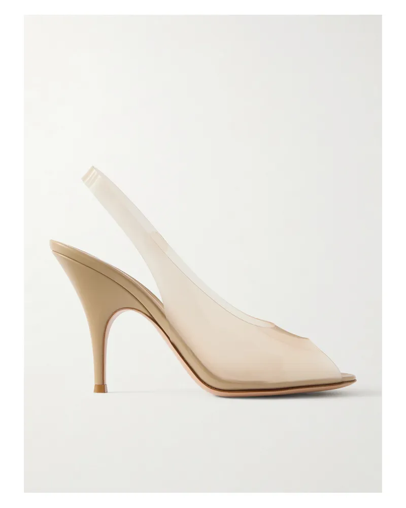 Gianvito Rossi Cher 95 Pvc Slingback Sandals - Neutrals Neutrals