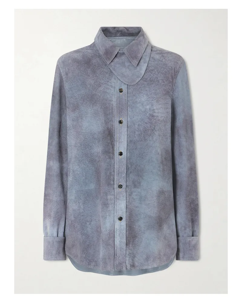 Bottega Veneta Hemd Aus Veloursleder - Blau Blau