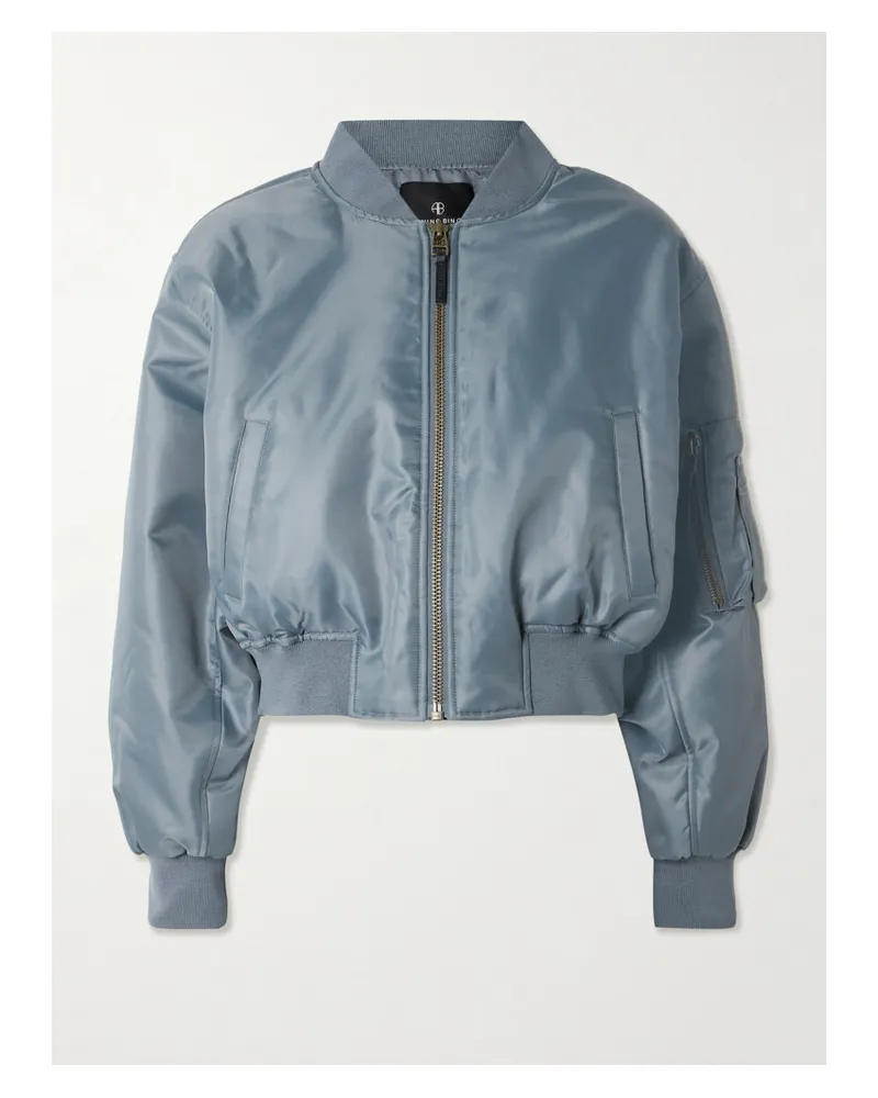 Anine Bing Leon Padded Shell Bomber Jacket - Gray Gray