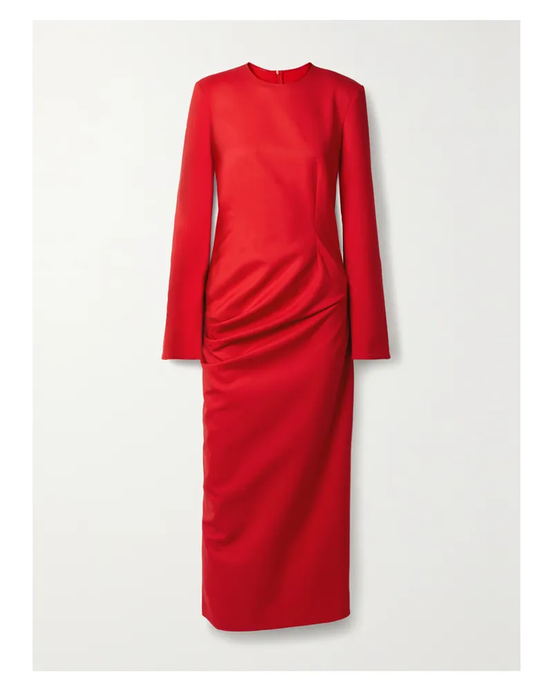 The Row Lucienne Midikleid Aus Einer Wollmischung Mit Raffungen - Rot Rot