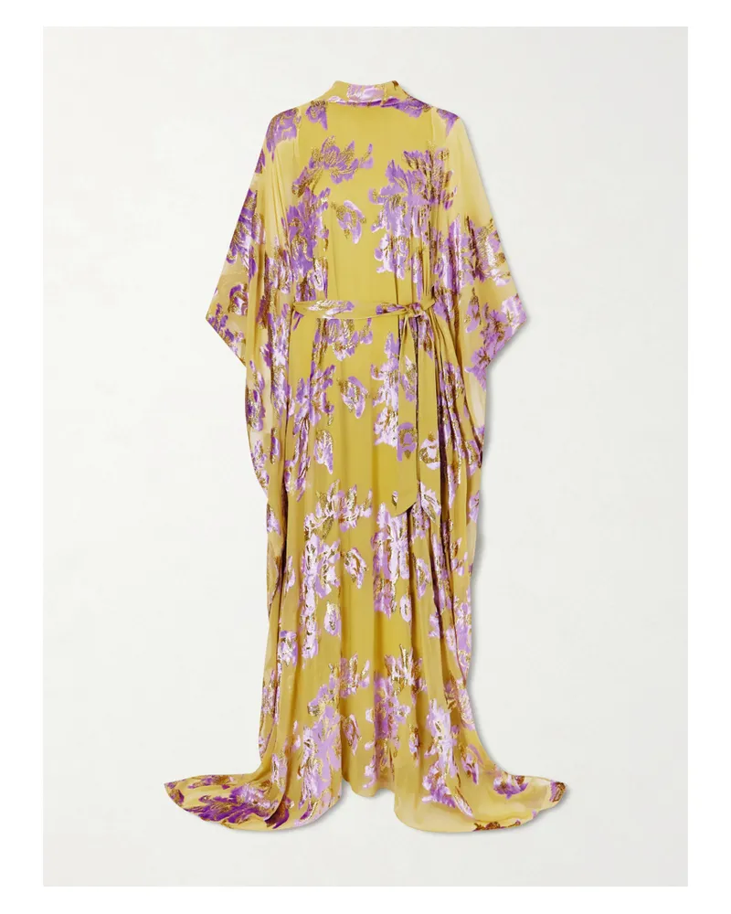 Taller Marmo Leonor Embellished Floral Devoré-velvet Silk Gown - Green Green