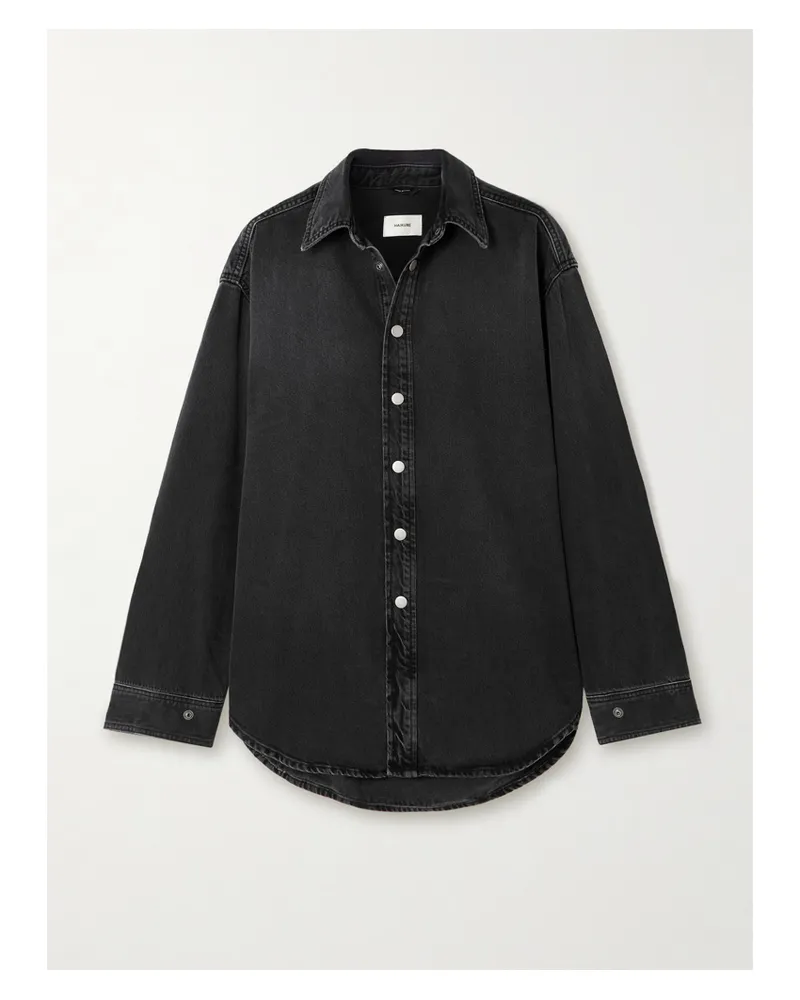 Haikure Ofelia Hemd Aus Bio-denim - Schwarz Schwarz