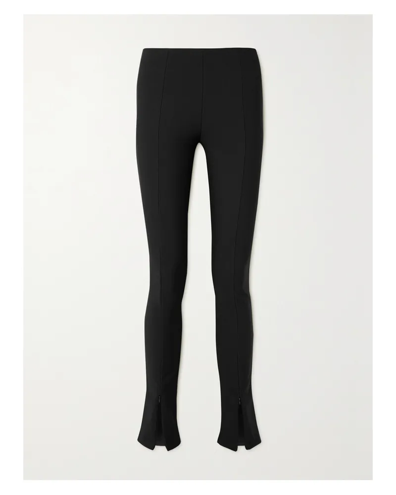 FRANKIE Shop Reya Ribbed Stretch-jersey Flared Leggings - Black Black
