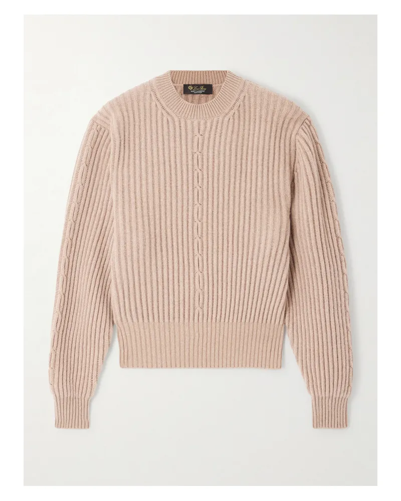 Loro Piana Plane Tee Gerippter Kaschmirpullover - Braun Braun