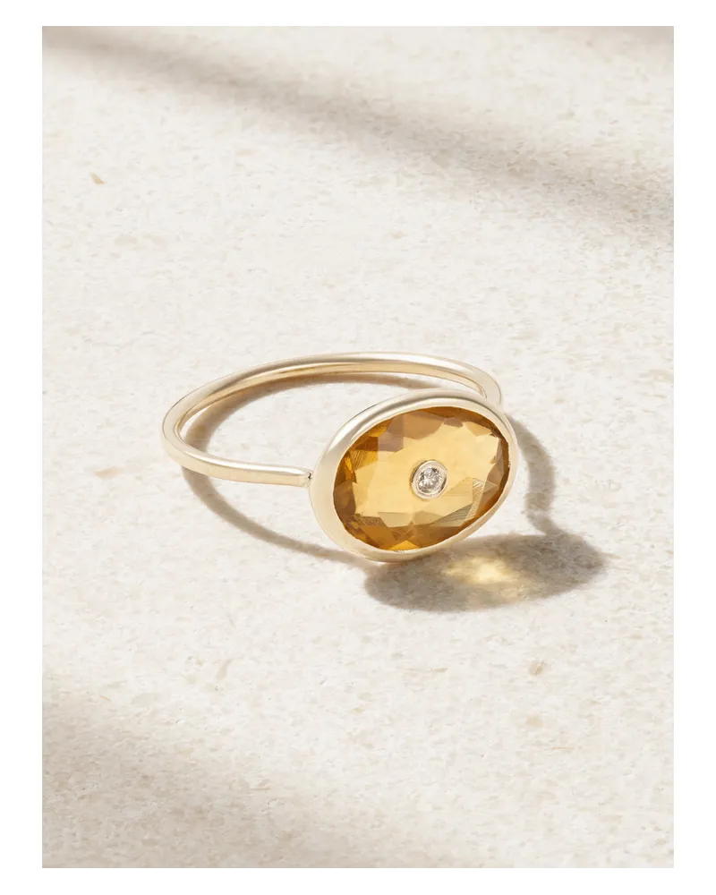 Pascale Monvoisin Orso Ring aus 9 Karat  mit Quarz Und Diamant Gold