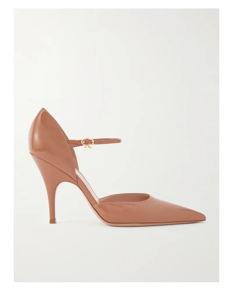 Gianvito Rossi Nuit 95 Patent-leather Pumps - Neutrals Neutrals