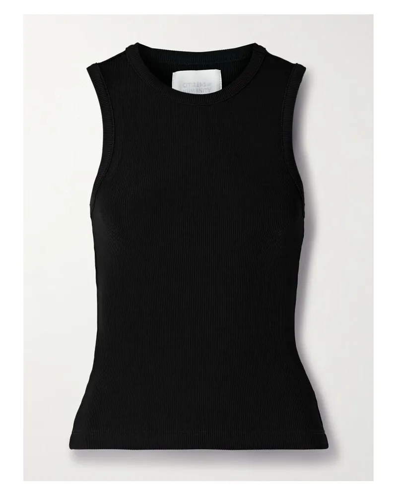 Citizens of humanity Tanktop Aus Geripptem Jersey - Schwarz Schwarz