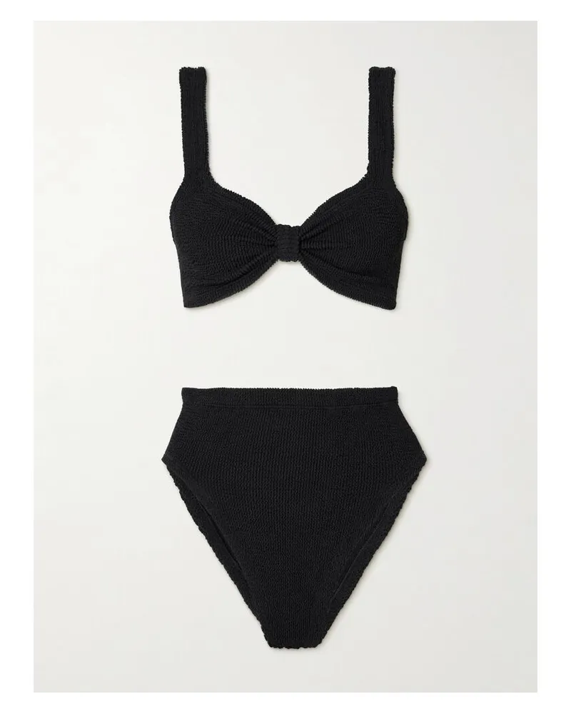 Hunza G Judy Bikini Aus Seersucker - Schwarz Schwarz