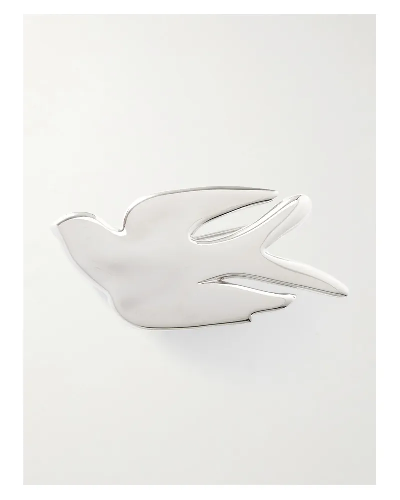 Jil Sander Silberfarbene Brosche Silber