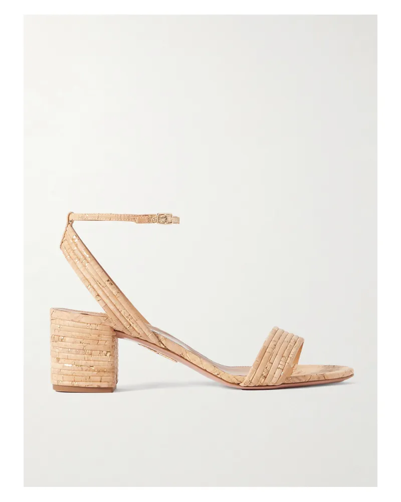 Aquazzura Sundance 50 Sandalen Aus Kork - Neutral Neutral