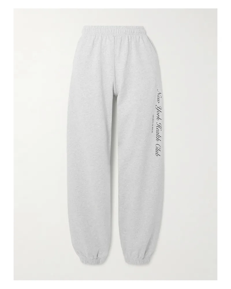 SPORTY & RICH Jogginghose Aus Baumwoll-jersey Mit Print - Grau Grau
