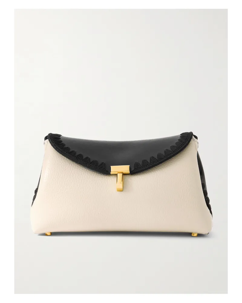 Totême T-lock Mini Embroidered Textured-leather Clutch - Multi Multi