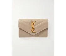 Monogramme Envelope Quilted Textured-leather Wallet - Neutrals