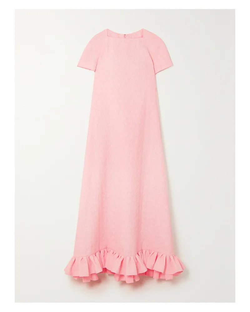 Huishan Zhang Nadia Maxikleid Aus Cloqué Mit Rüsche - Pink Pink