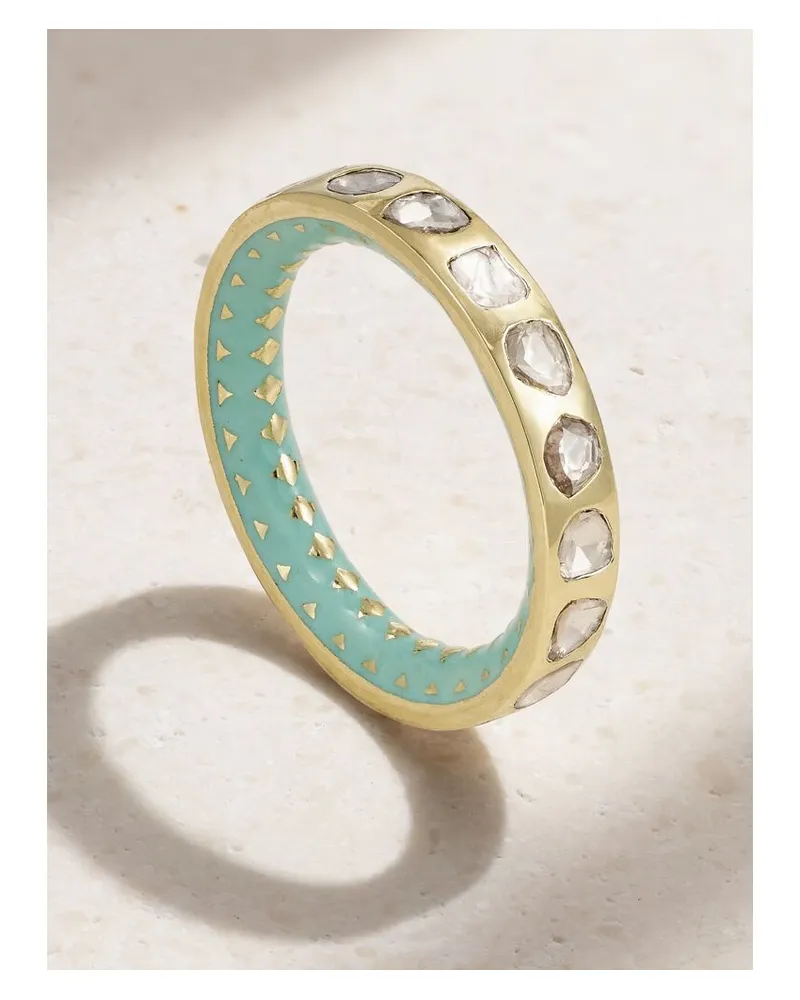 Amrapali Ring Aus 18 Karat Gold Mit Emaille Und Diamanten Gold