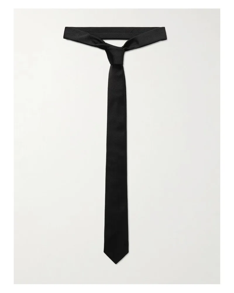 Saint Laurent 5 Cm Krawatte Aus Seiden-twill - Schwarz Schwarz